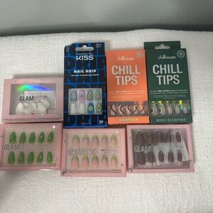 Press-On Nails Bundle Glamnetic Chillhouse Kiss Nail Lot New